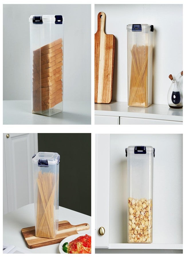 DIYOHFE Clear Airtight Bread Storage Container with 4-Latch Lid, Tall Plastic Bread Box for Sandwich Loaves, Bagels & Baguettes, 5×5×13 in BPA-Free Bread Keeper for Counter, Pantry & Freezer - Image 3